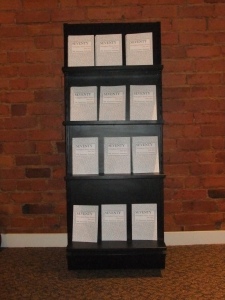 the Nottingham Poetry Society 70th anniversary anthology. Books on bookstand